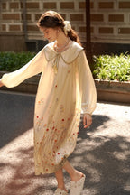 Amber Yellow Butterfly Whisper Silk Nightdress