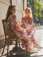 Spring Bloom Collection Long-Sleeve Dress with Ruffle Collar