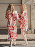 Spring Bloom Collection Long-Sleeve Dress with Ruffle Collar