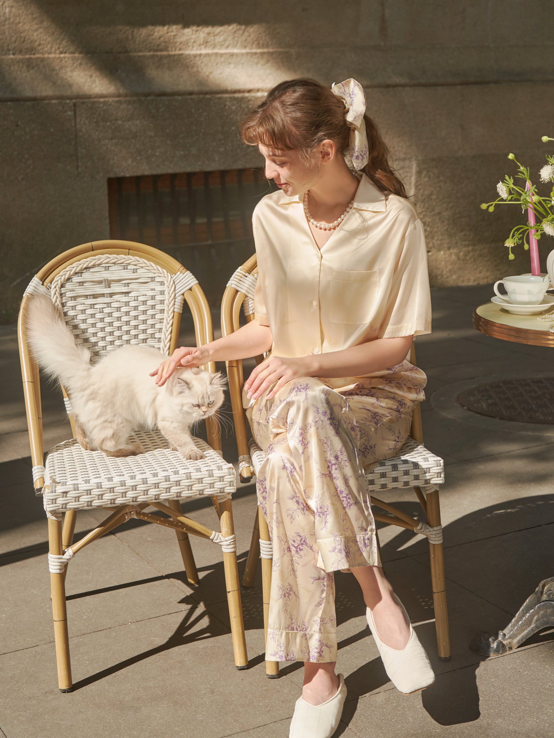 Butterfly & Blossom Collection Lavender Short-Sleeve Pajama Set