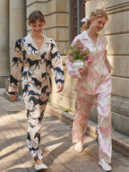 Men's｜MUMA Collection Horse Print Couple's Pajama Set（Black）