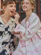 Men's｜MUMA Collection Horse Print Couple's Pajama Set（Black）