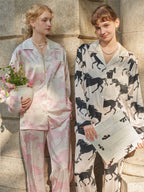 Men's｜MUMA Collection Horse Print Couple's Pajama Set（Black）