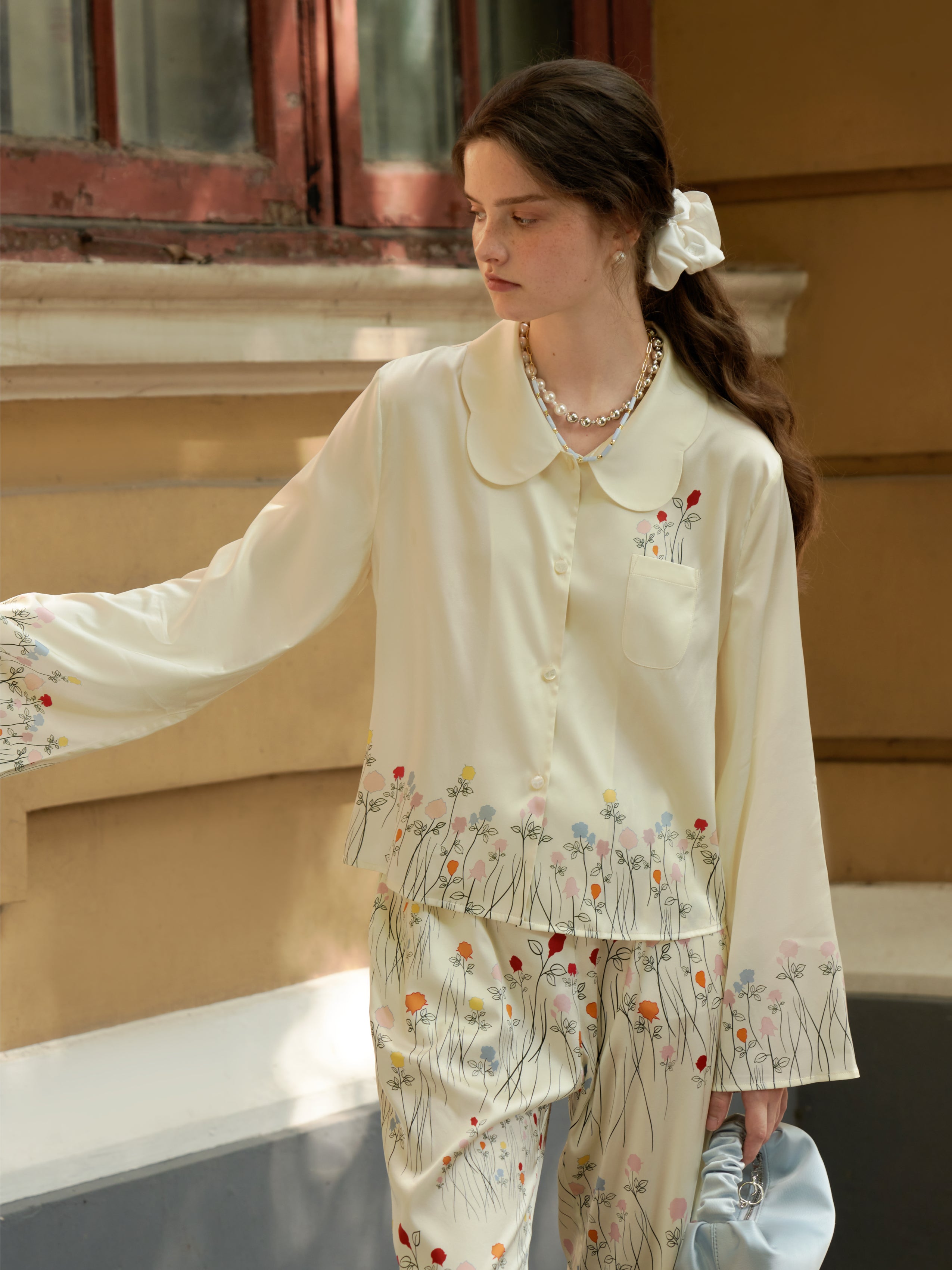 Rose Garden Collection｜Petal Collar Set-Cream