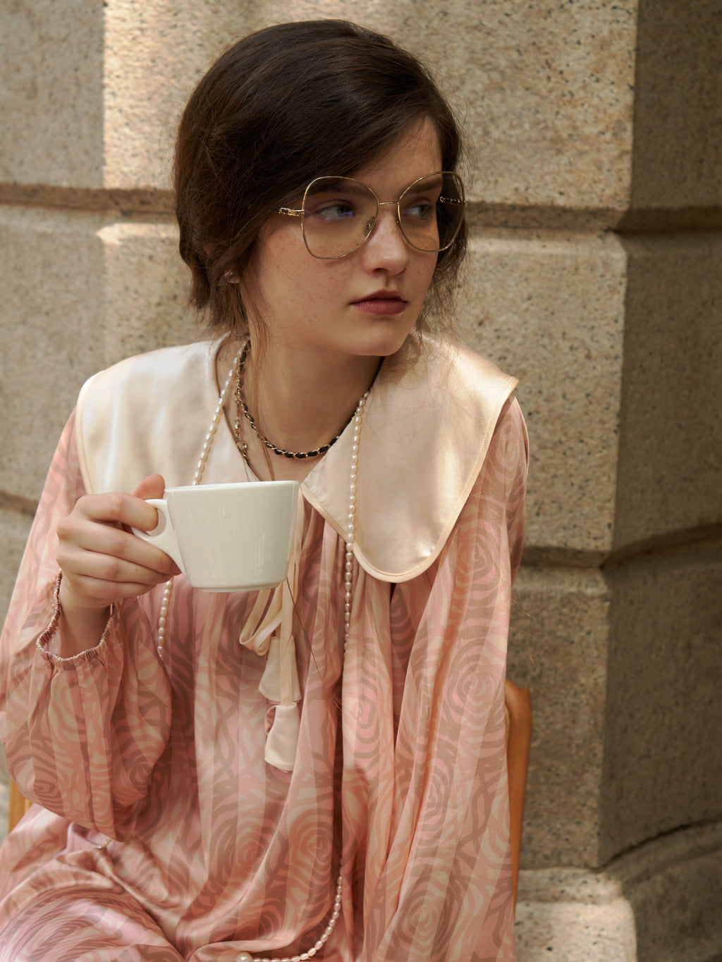 Rose Garden Collection｜Peter Pan Collar Dress-Pink