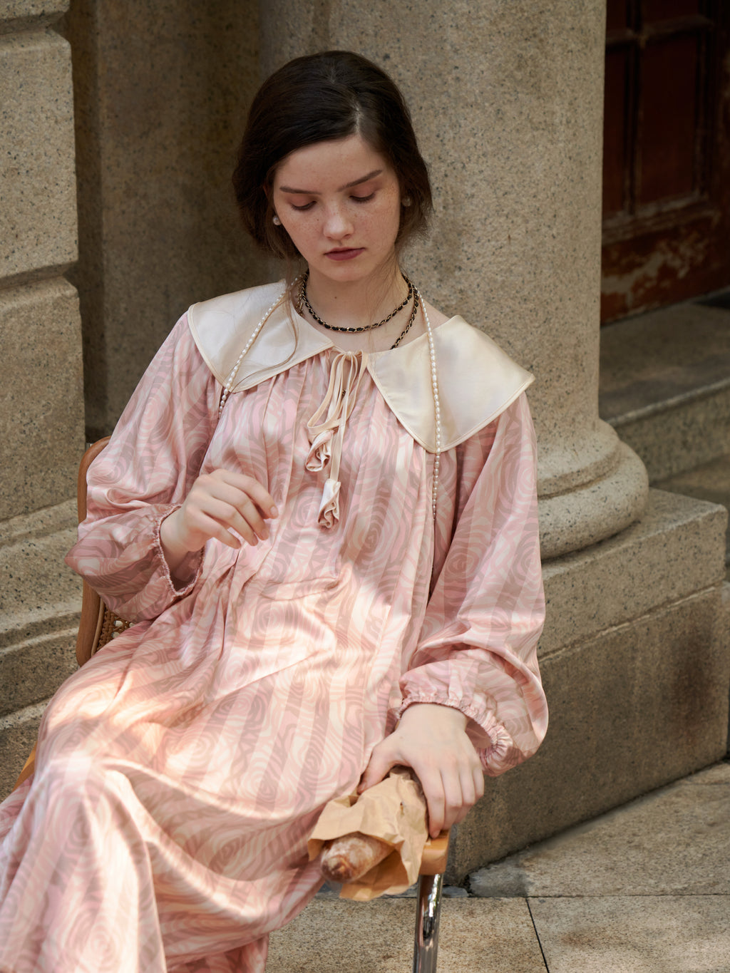 Rose Garden Collection｜Peter Pan Collar Dress-Pink