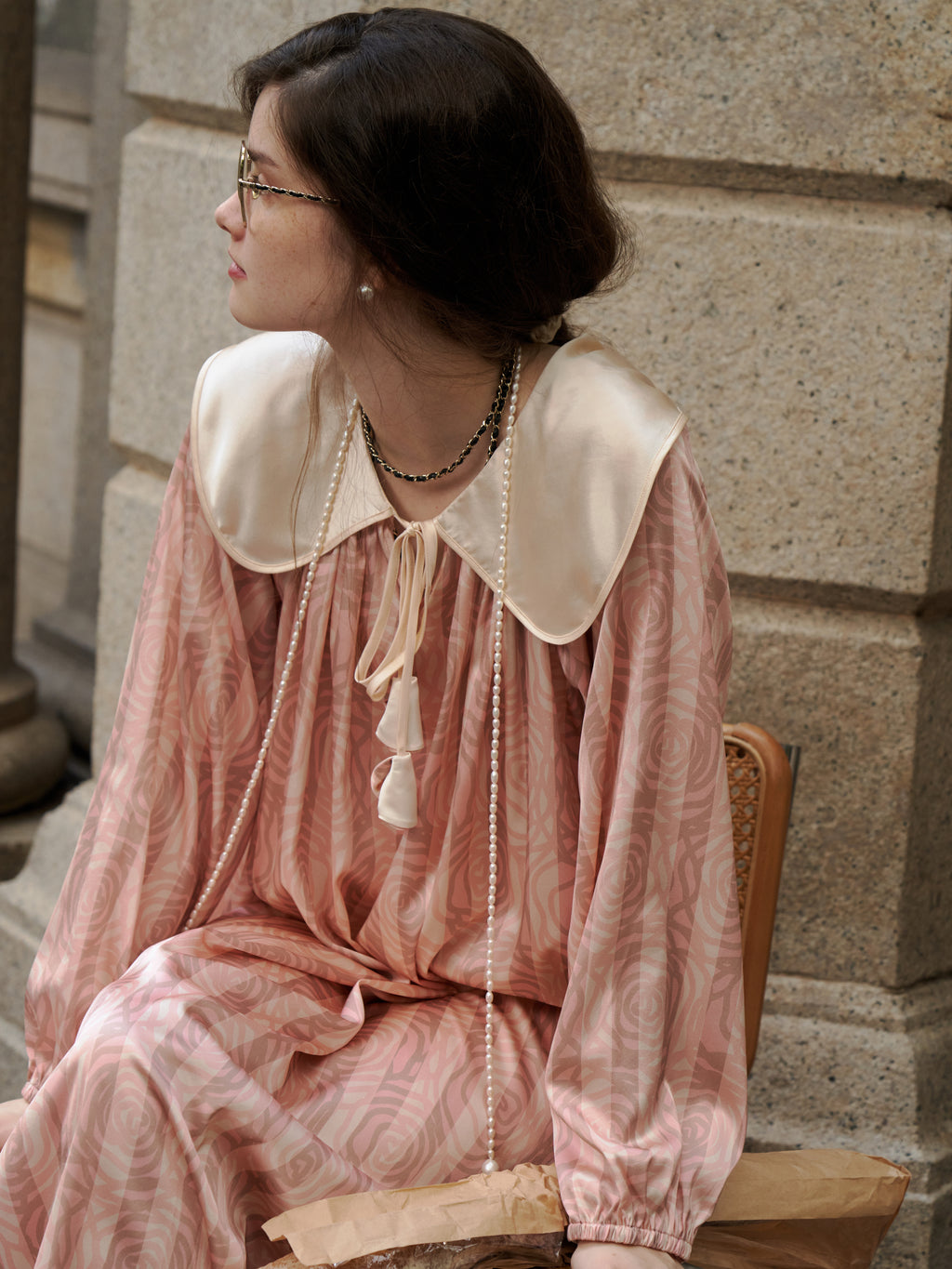 Rose Garden Collection｜Peter Pan Collar Dress-Pink