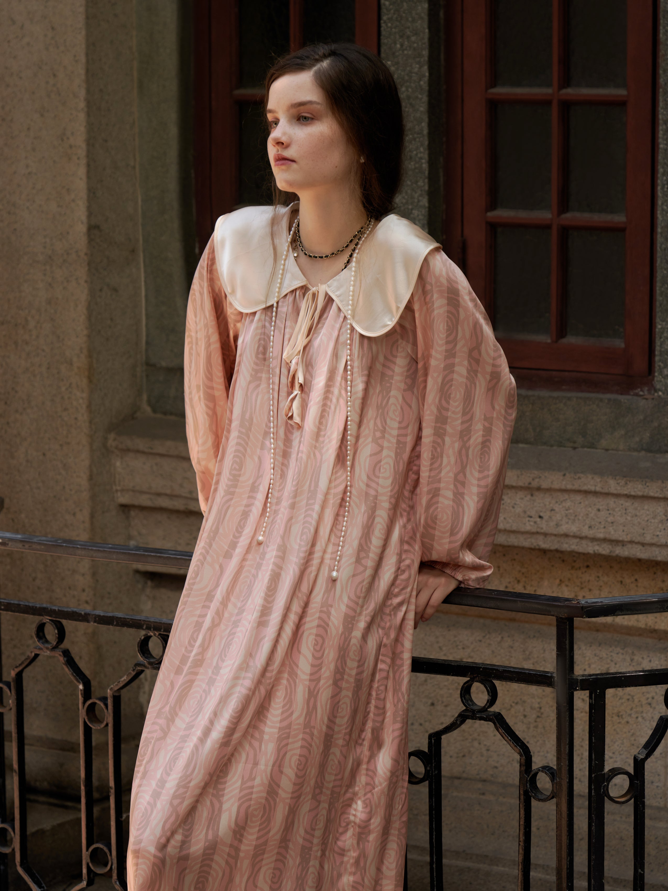 Rose Garden Collection｜Peter Pan Collar Dress-Pink