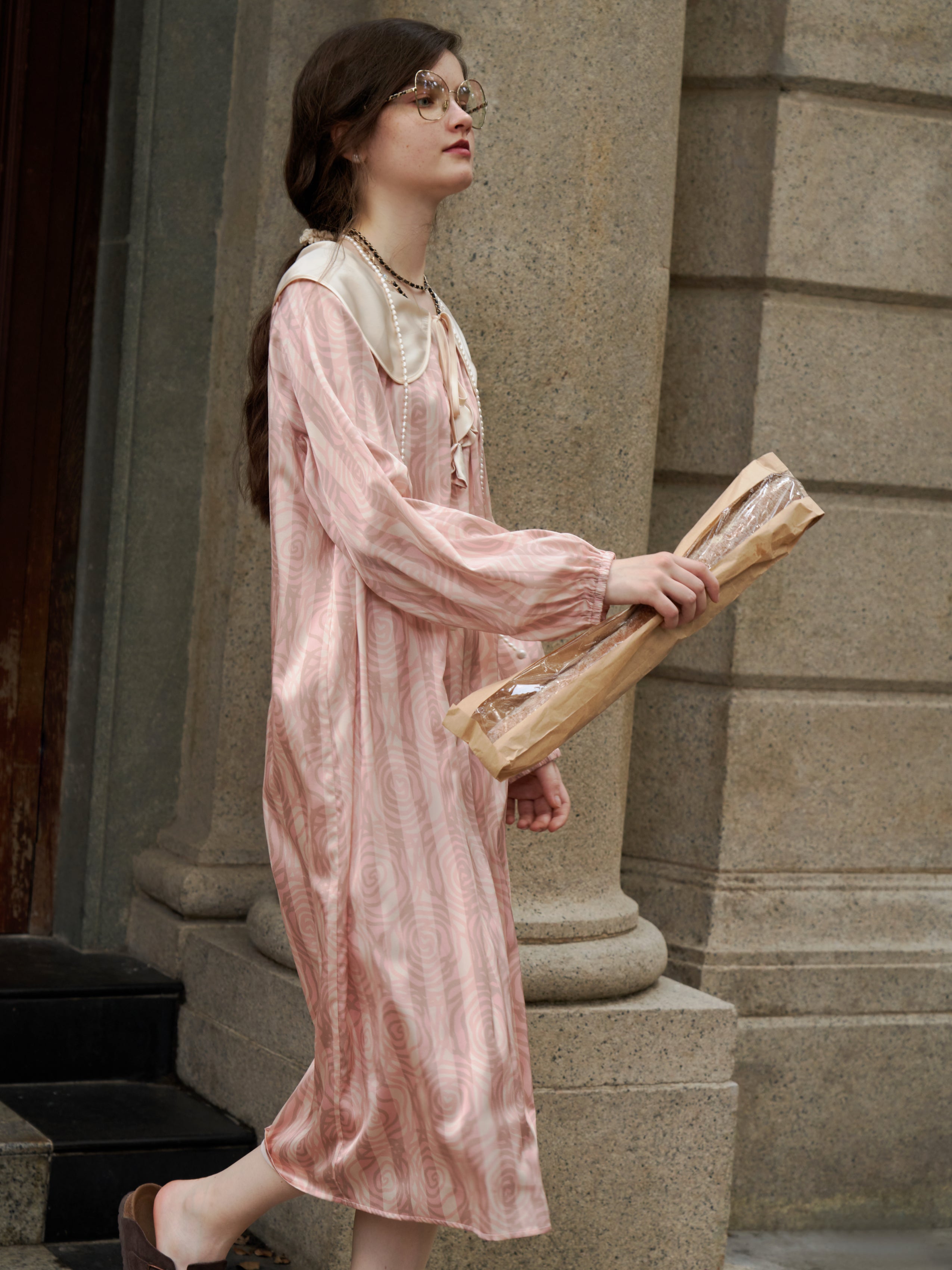 Rose Garden Collection｜Peter Pan Collar Dress-Pink