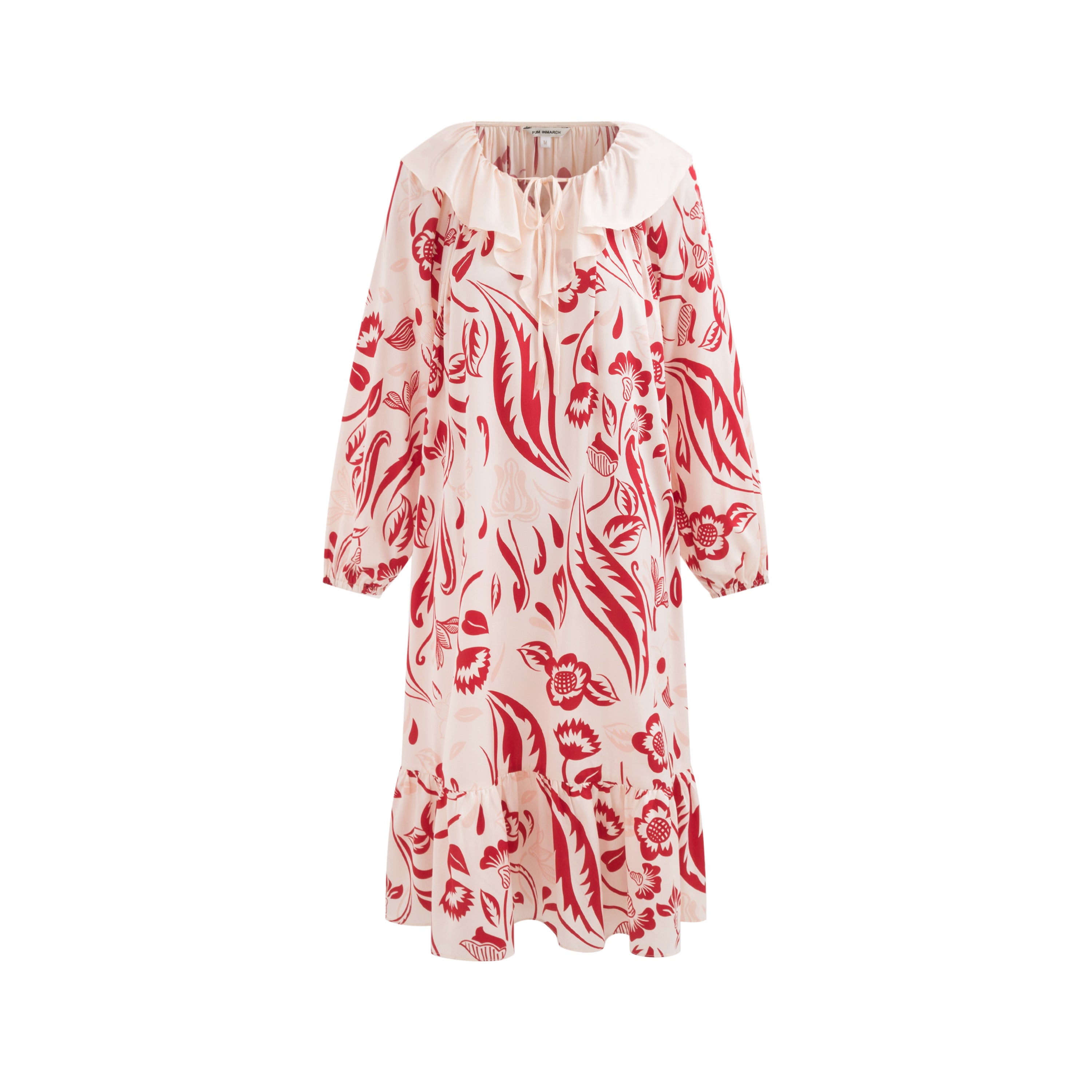 Spring Bloom Collection Long-Sleeve Dress with Ruffle Collar