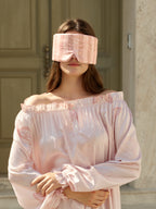 Large Silk Sleep Mask with Inner Pocket for Heat Patches- Pink Rose