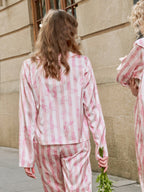 Butterfly & Blossom Collection Pink Butterfly Stripe Peter Pan Collar Set