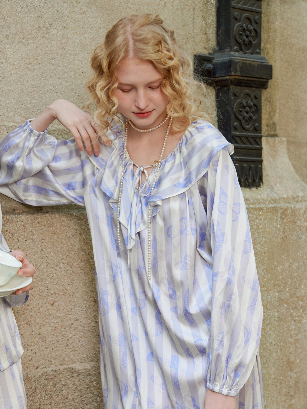 Butterfly & Blossom Collection Purple Butterfly Stripe Nightgown