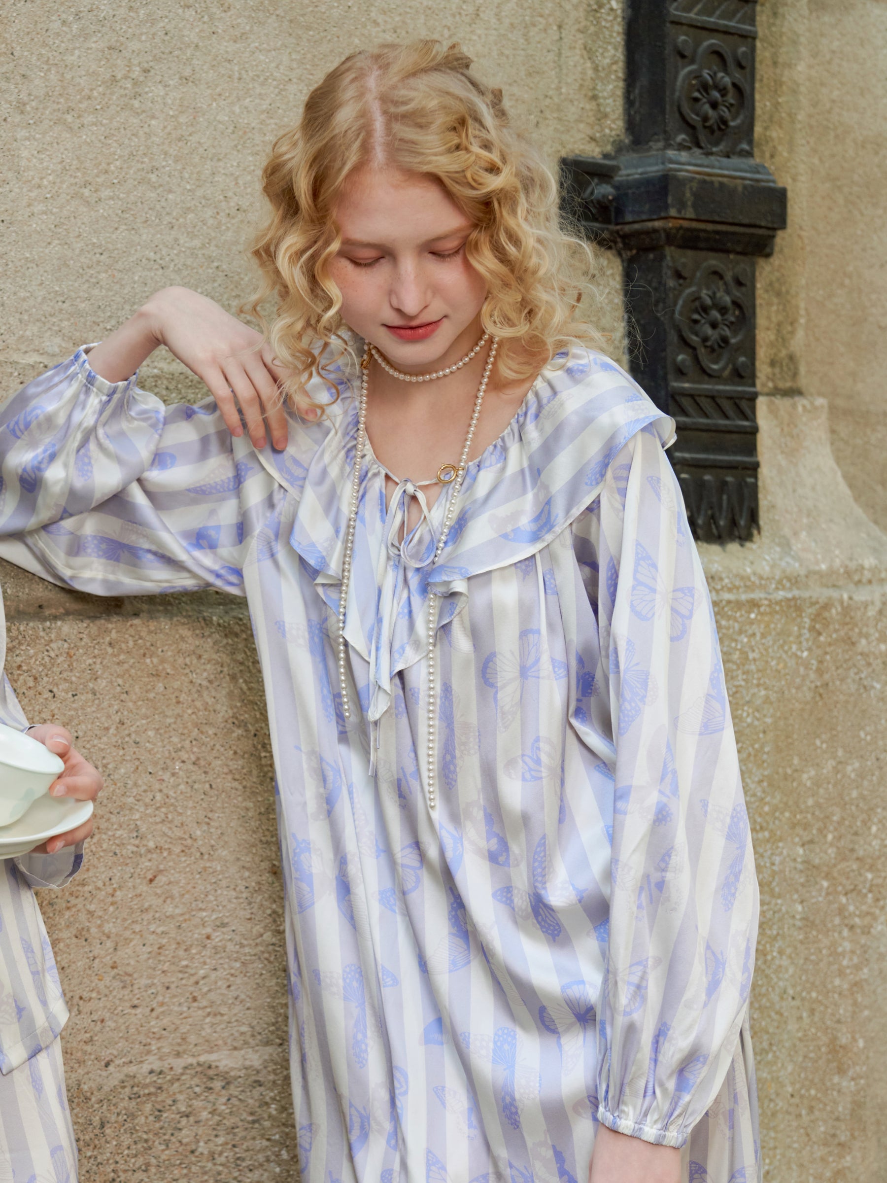 Butterfly & Blossom Collection Purple Butterfly Stripe Nightgown