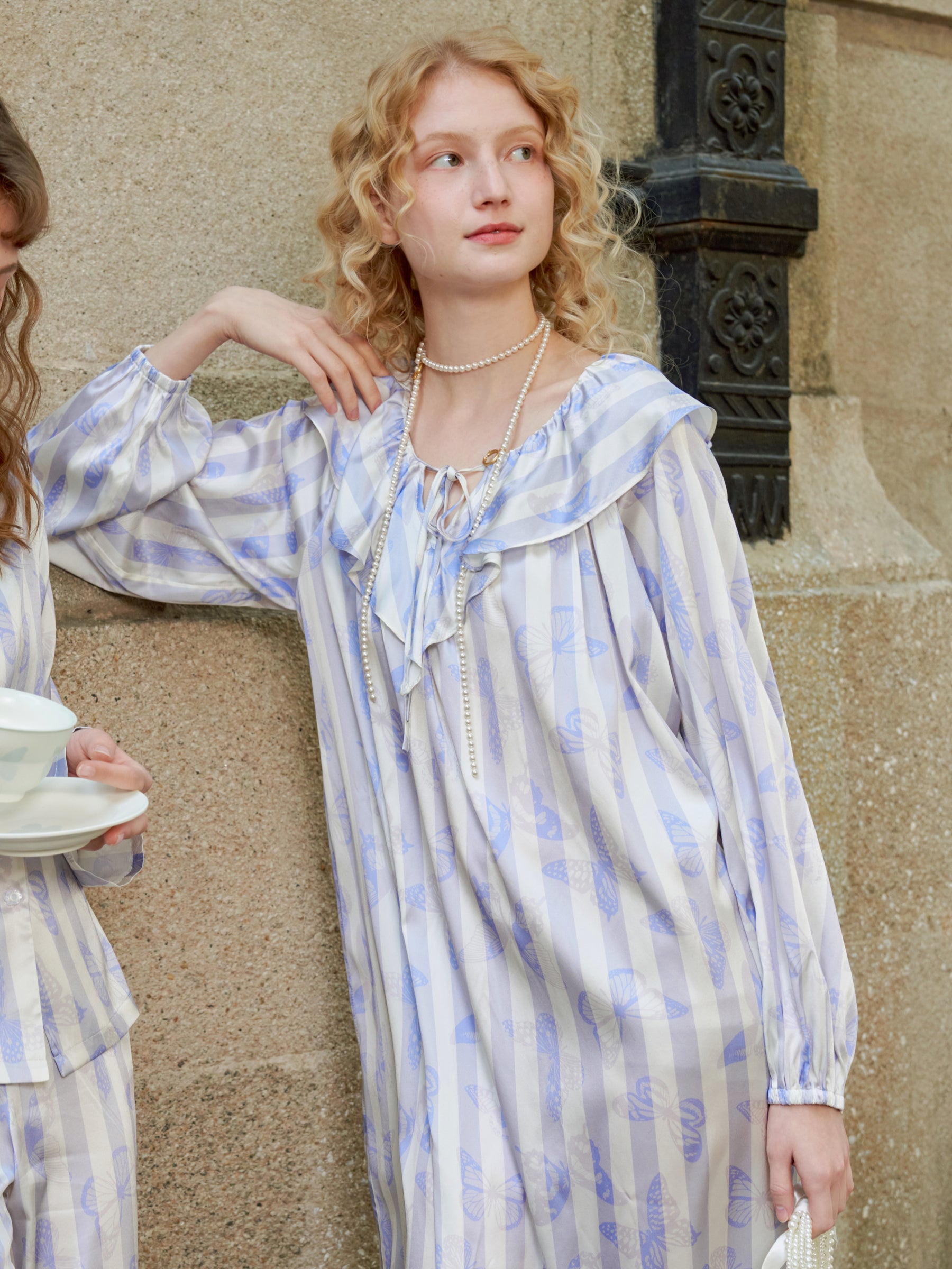 Butterfly & Blossom Collection Purple Butterfly Stripe Nightgown