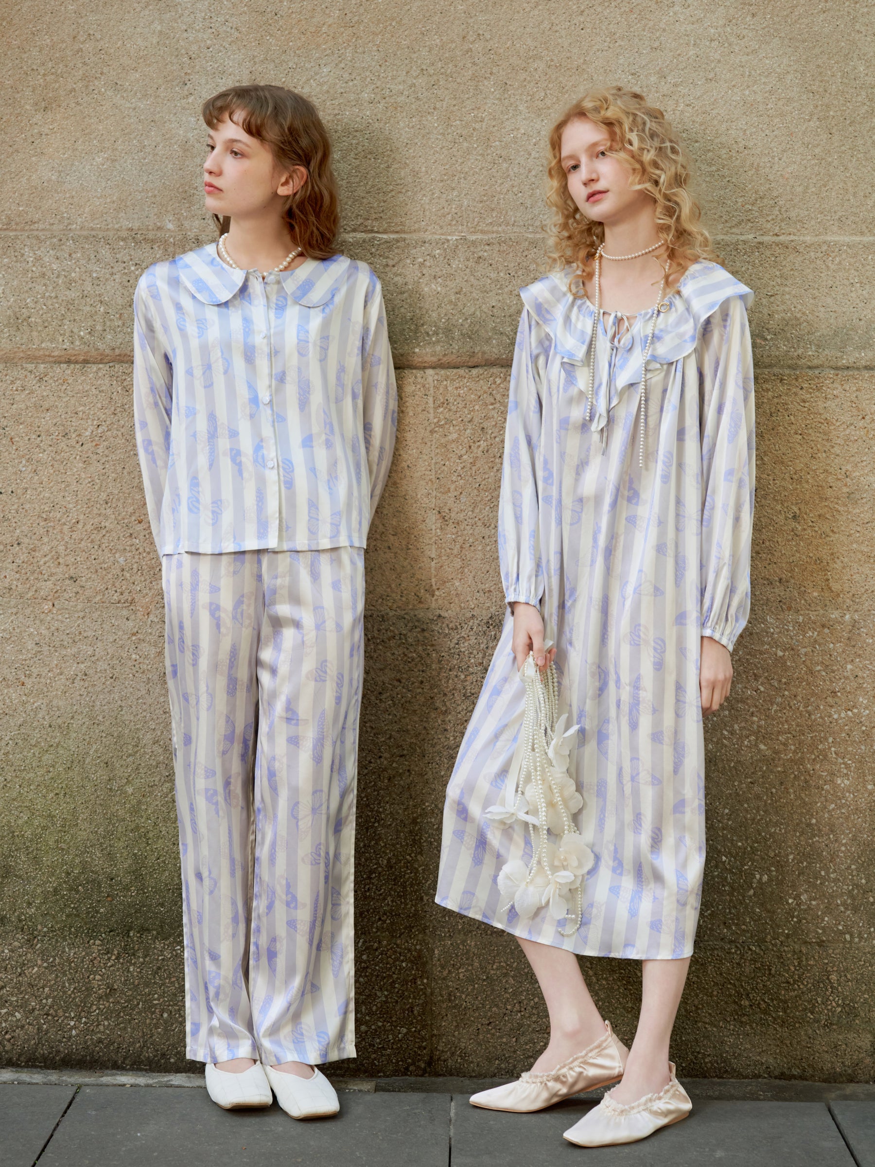 Butterfly & Blossom Collection Purple Butterfly Stripe Nightgown