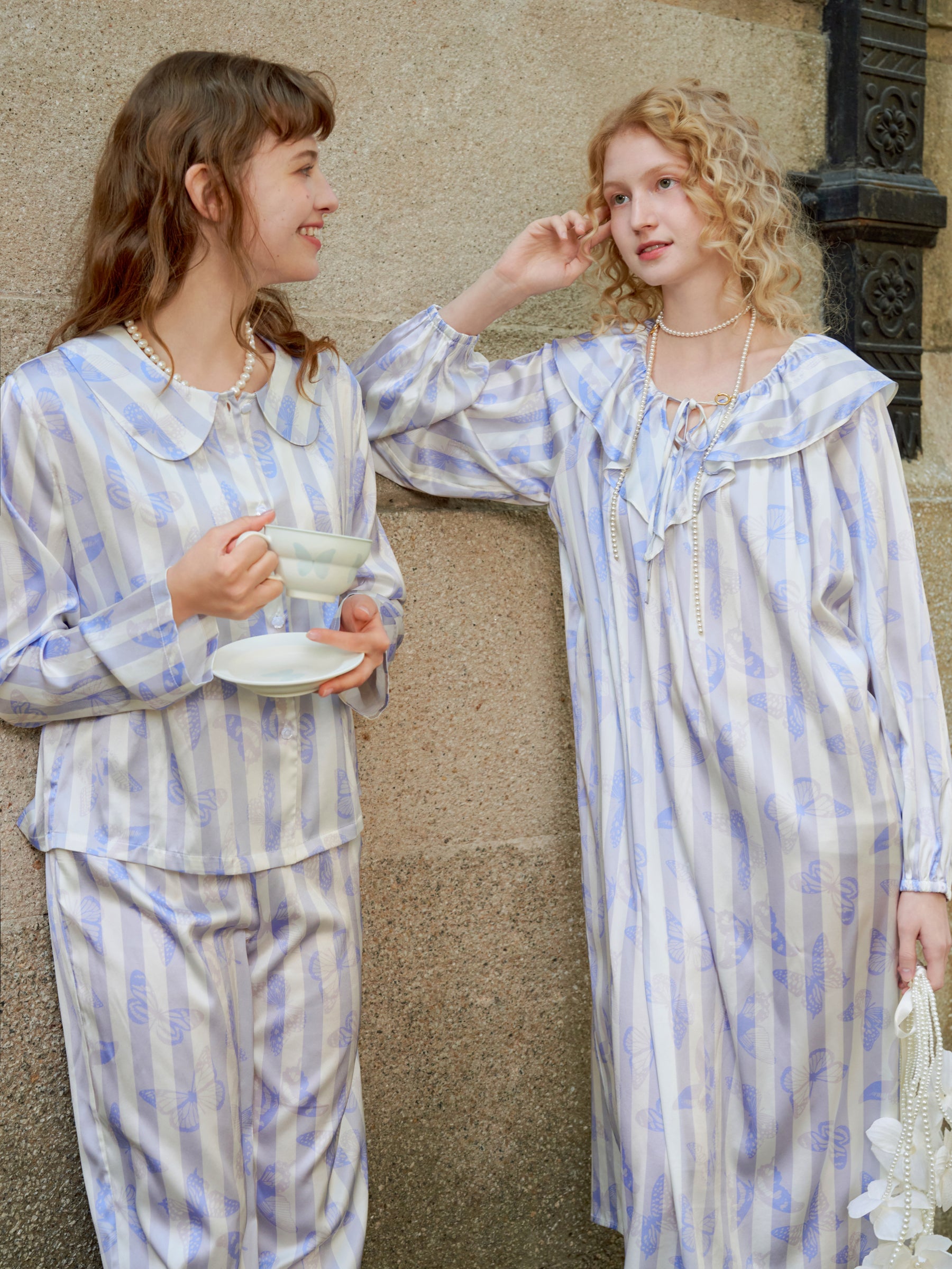 Butterfly & Blossom Collection Purple Butterfly Stripe Nightgown