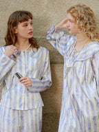 Butterfly & Blossom Collection Purple Butterfly Stripe Peter Pan Collar Set