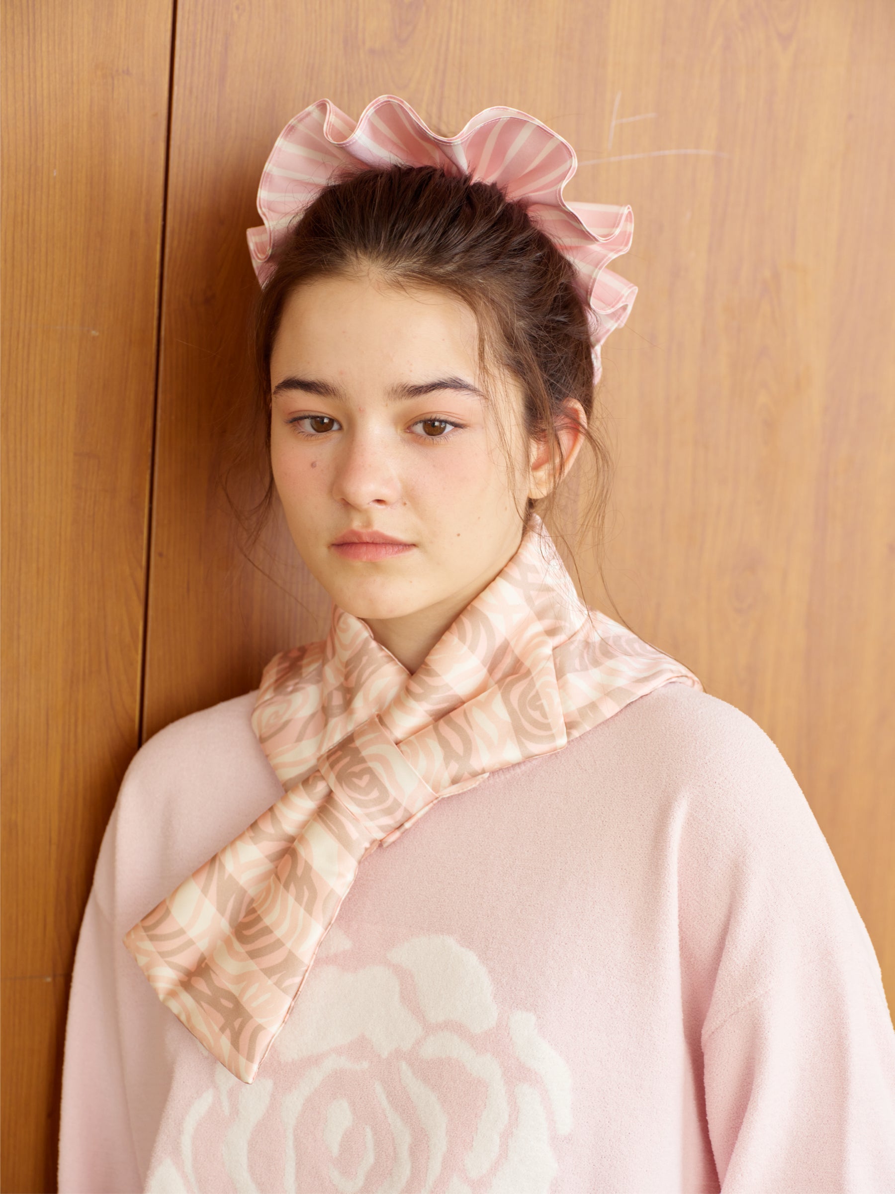 Slik Scarf  With Back Pocket for Heat Patches-Pink rose