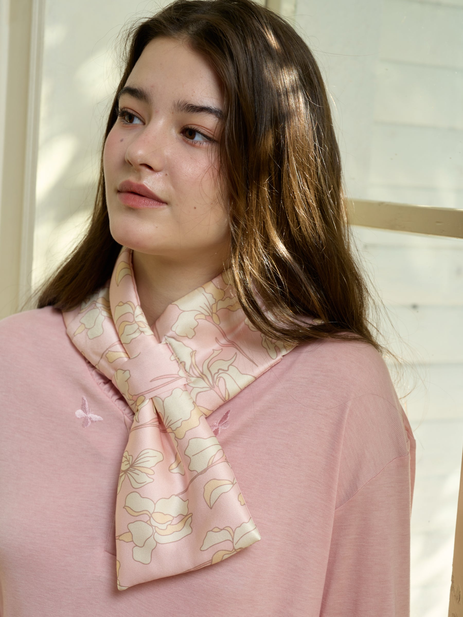Slik Scarf  With Back Pocket for Heat Patches- Pink Iris