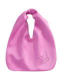 Butterfly & Blossom Collection Rhinestone Butterfly Satin Tote Bag-Fuchsia