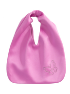 Butterfly & Blossom Collection Rhinestone Butterfly Satin Tote Bag-Fuchsia