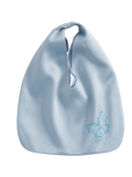 Butterfly & Blossom Collection Rhinestone Butterfly Satin Tote Bag-Blue