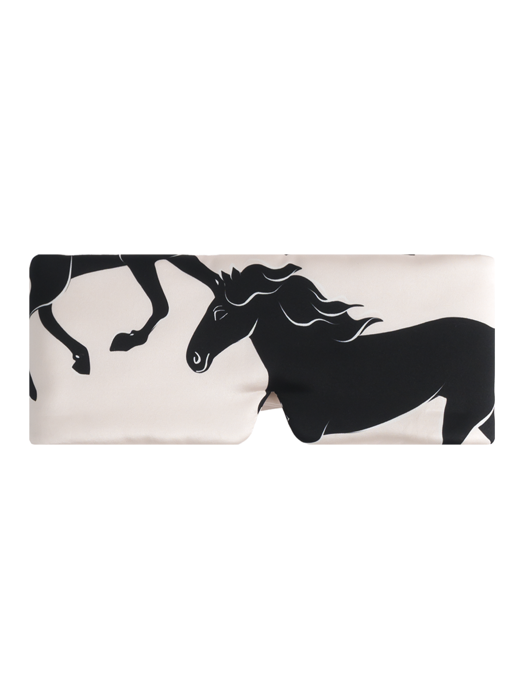 Large Silk Sleep Mask with Inner Pocket for Heat Patches-Black Horse