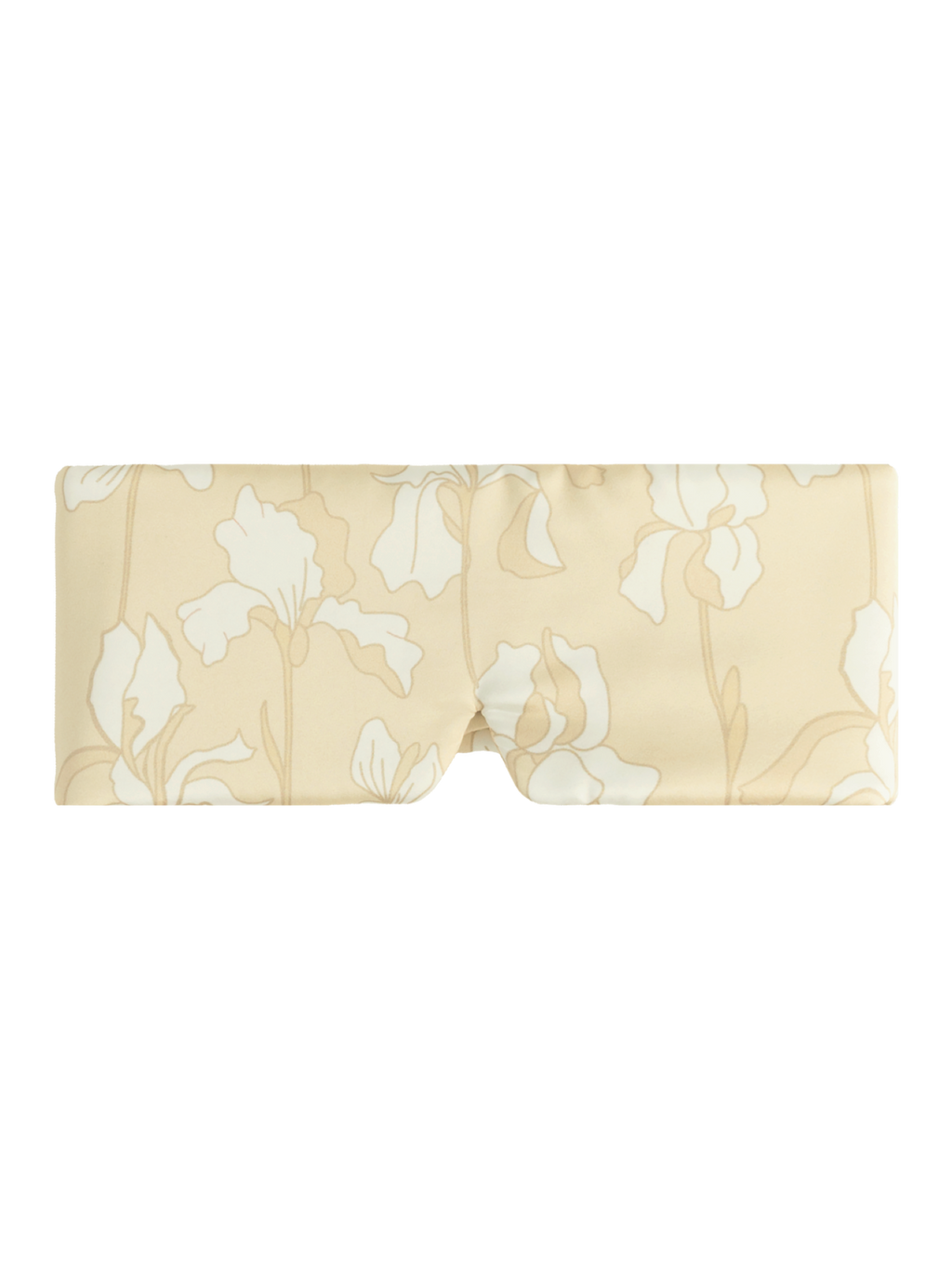 Large Silk Sleep Mask with Inner Pocket for Heat Patches- Yellow Iris