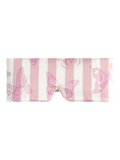 Large Silk Sleep Mask with Inner Pocket for Heat Patches-Pink Butterfly Stripe