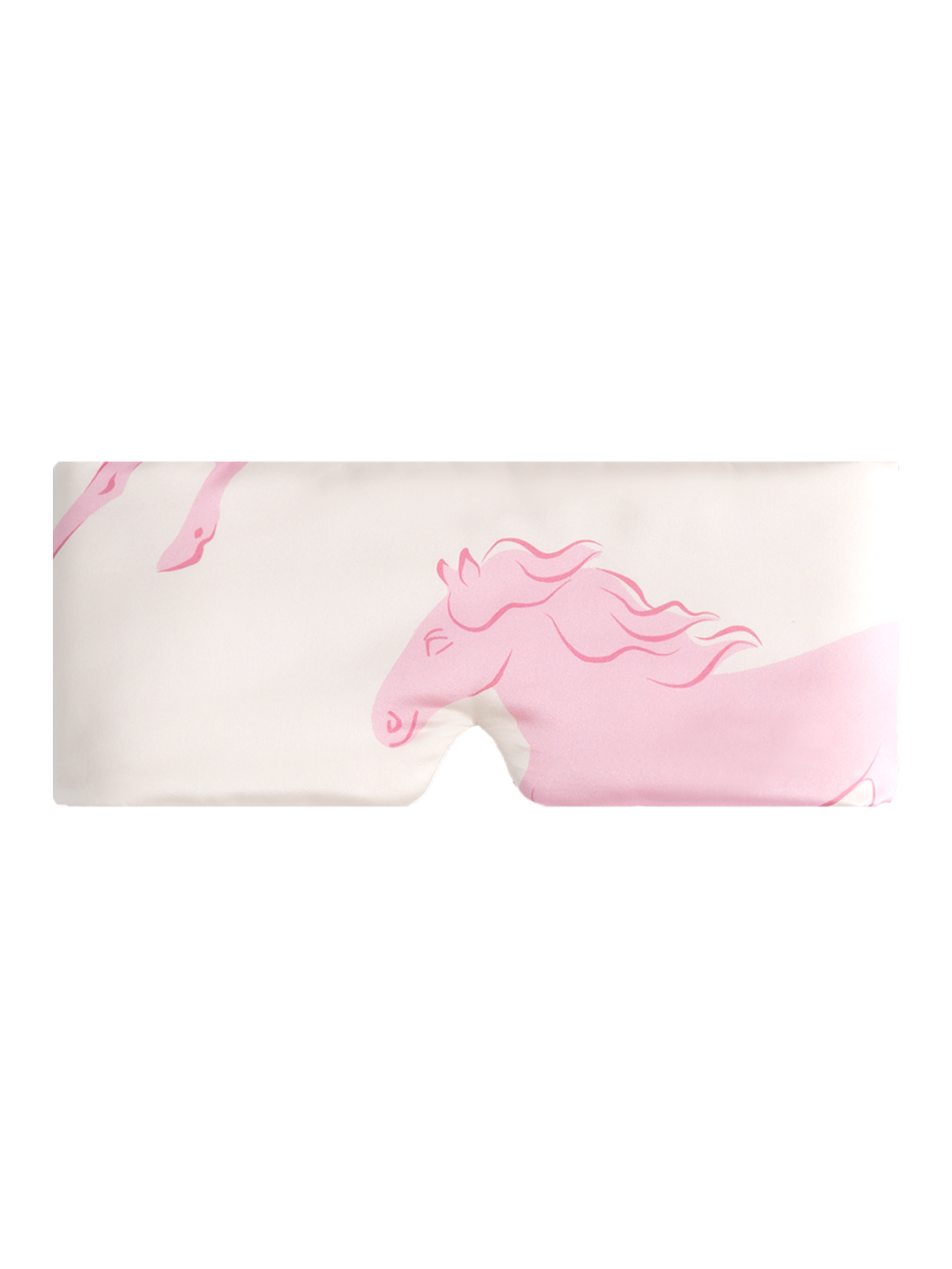 Large Silk Sleep Mask with Inner Pocket for Heat Patches-Pink Horse