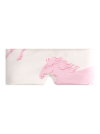 Large Silk Sleep Mask with Inner Pocket for Heat Patches-Pink Horse