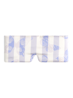 Large Silk Sleep Mask with Inner Pocket for Heat Patches-Purple Butterfly Stripe