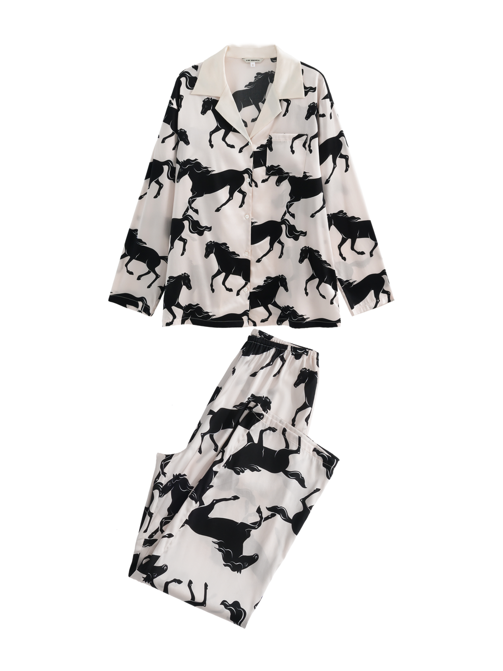 Men's｜MUMA Collection Horse Print Couple's Pajama Set（Black）