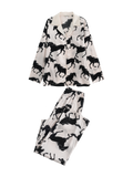 Men's｜MUMA Collection Horse Print Couple's Pajama Set（Black）