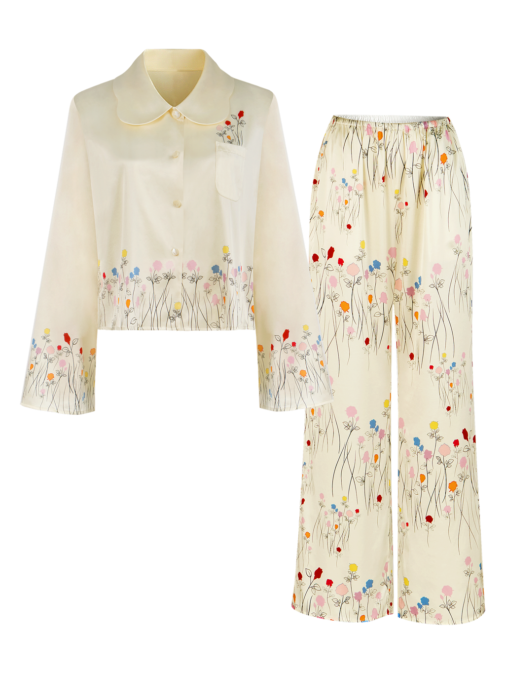 Rose Garden Collection｜Petal Collar Set-Cream