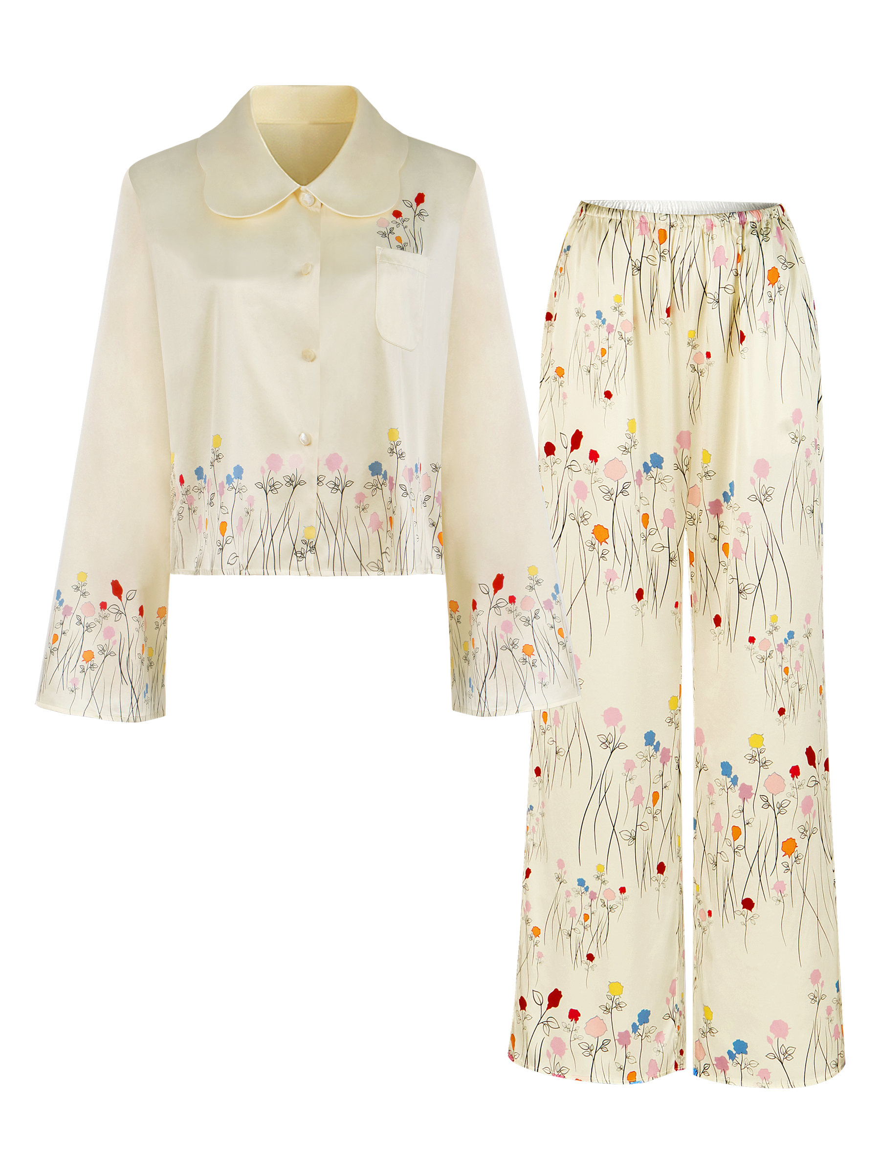 Rose Garden Collection｜Petal Collar Set-Cream