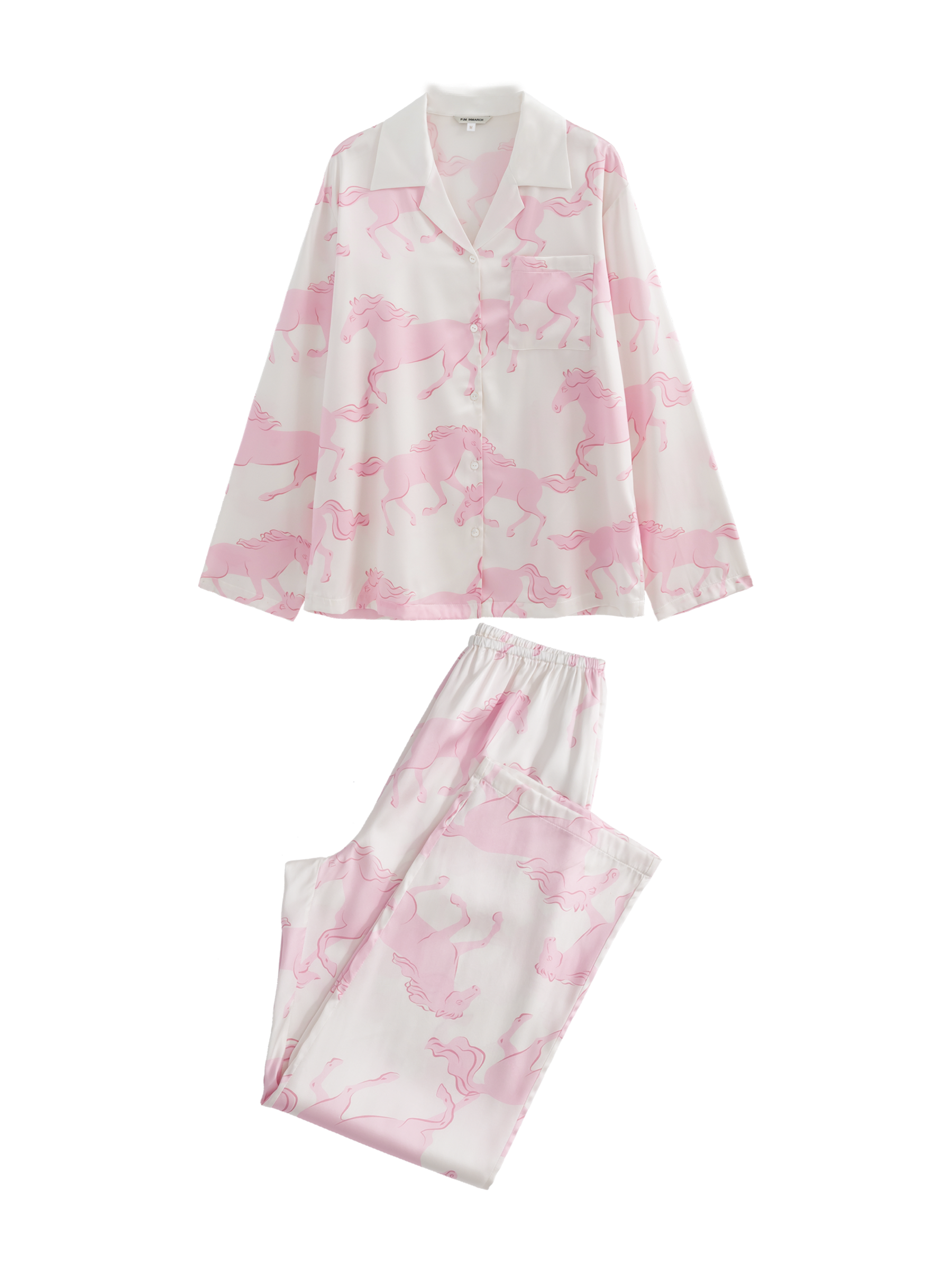 Women's｜MUMA Collection Horse Print Couple's Pajama Set（Pink）