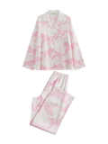 Women's｜MUMA Collection Horse Print Couple's Pajama Set（Pink）
