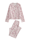 Butterfly & Blossom Collection Pink Butterfly Stripe Peter Pan Collar Set