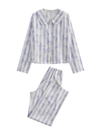 Butterfly & Blossom Collection Purple Butterfly Stripe Peter Pan Collar Set